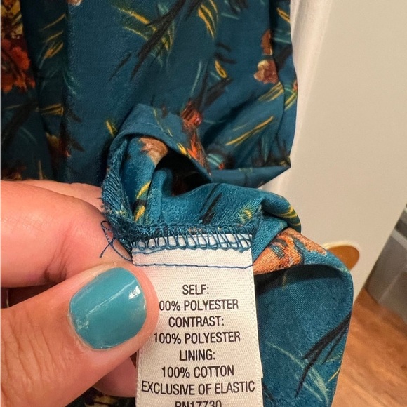 Xhilaration High-low dress size Medium in Beautiful Teal & Orange Fall Colors - Picture 7 of 8